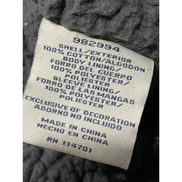 Boston Traders Sweater Sherpa Lined Cable Knit Full Zip Men's Large Olive Green - Picture 9 of 10